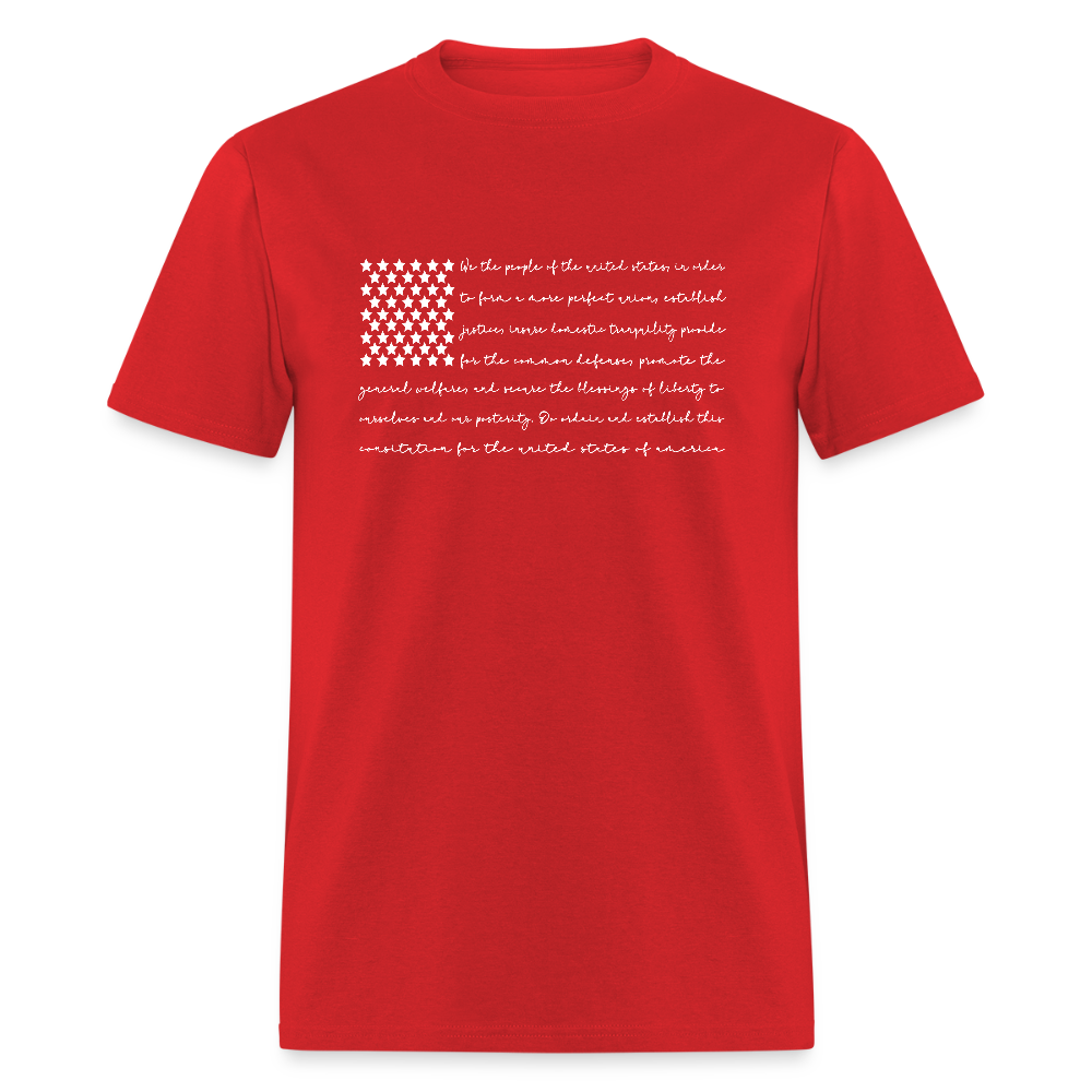 American Flag We The People Constitution T-Shirt – Freedom in Every Line Color: red