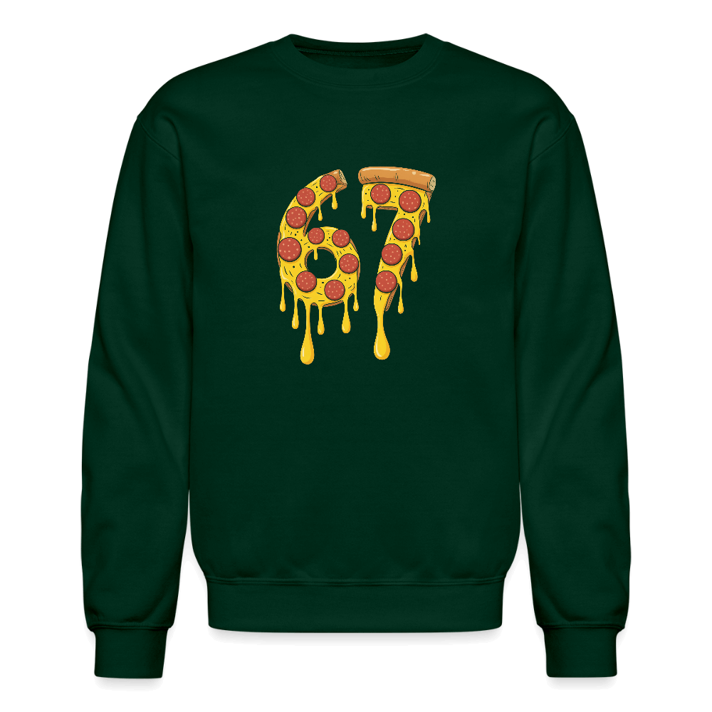 Six Seven 67 Pizza Sweatshirt Color: forest green