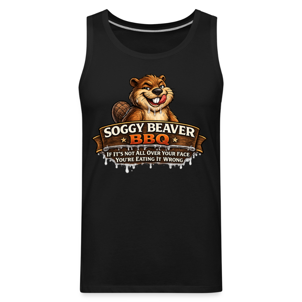 Soggy Beaver BBQ Funny Tank Top Color: Charcoal Grey