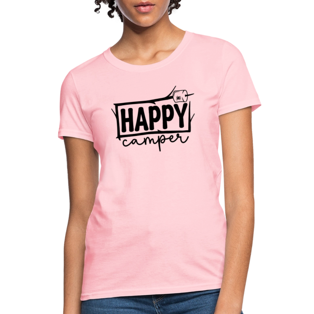 Happy Campers (Outdoors) Women's Contoured T-Shirt - pink