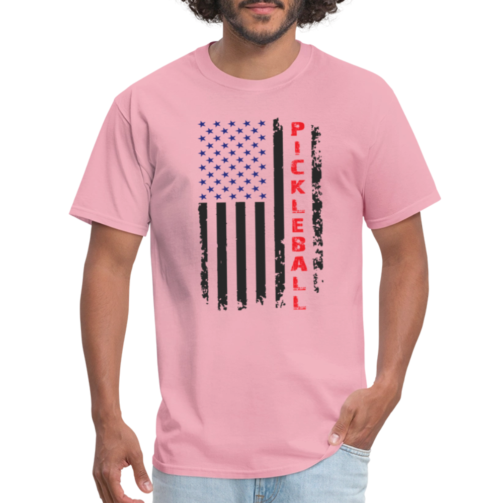 Pickleball Flag T-Shirt – American Pride with a Pickleball Twist - pink