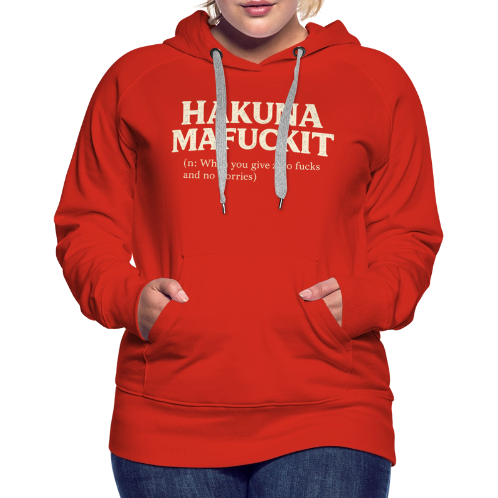 Hakuna Mafuckit Women’s Funny Graphic Hoodie Color: Heather Denim