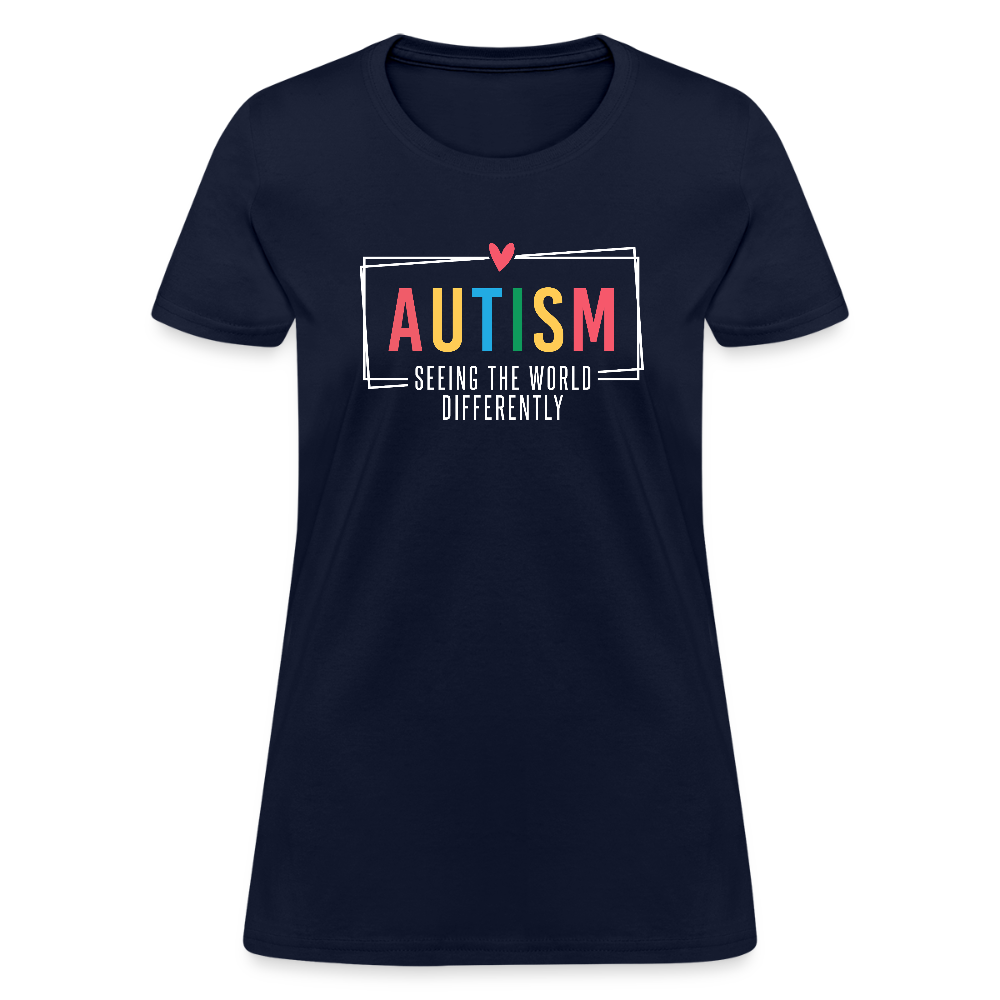 Autism Seeing The World Differently Women's T-Shirt - navy
