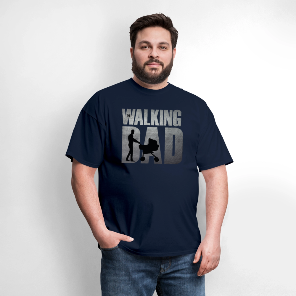 The Walking Dad T-Shirt – Funny Parody with Stroller Graphic in Movie-Style Design Color: black