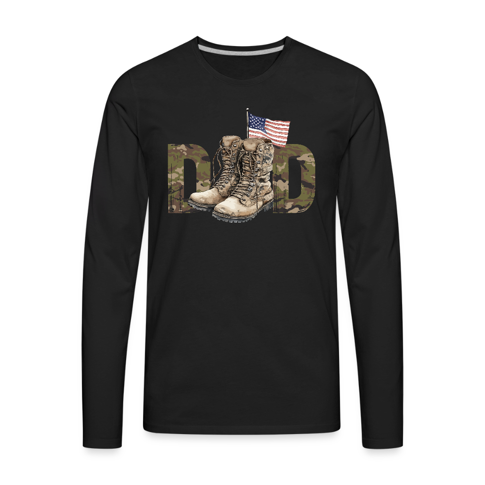 Military Dad Men's Premium Long Sleeve T-Shirt - black