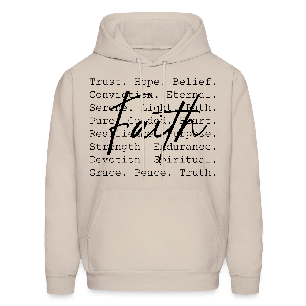 Faith Word Art Inspirational Hoodie - Sand