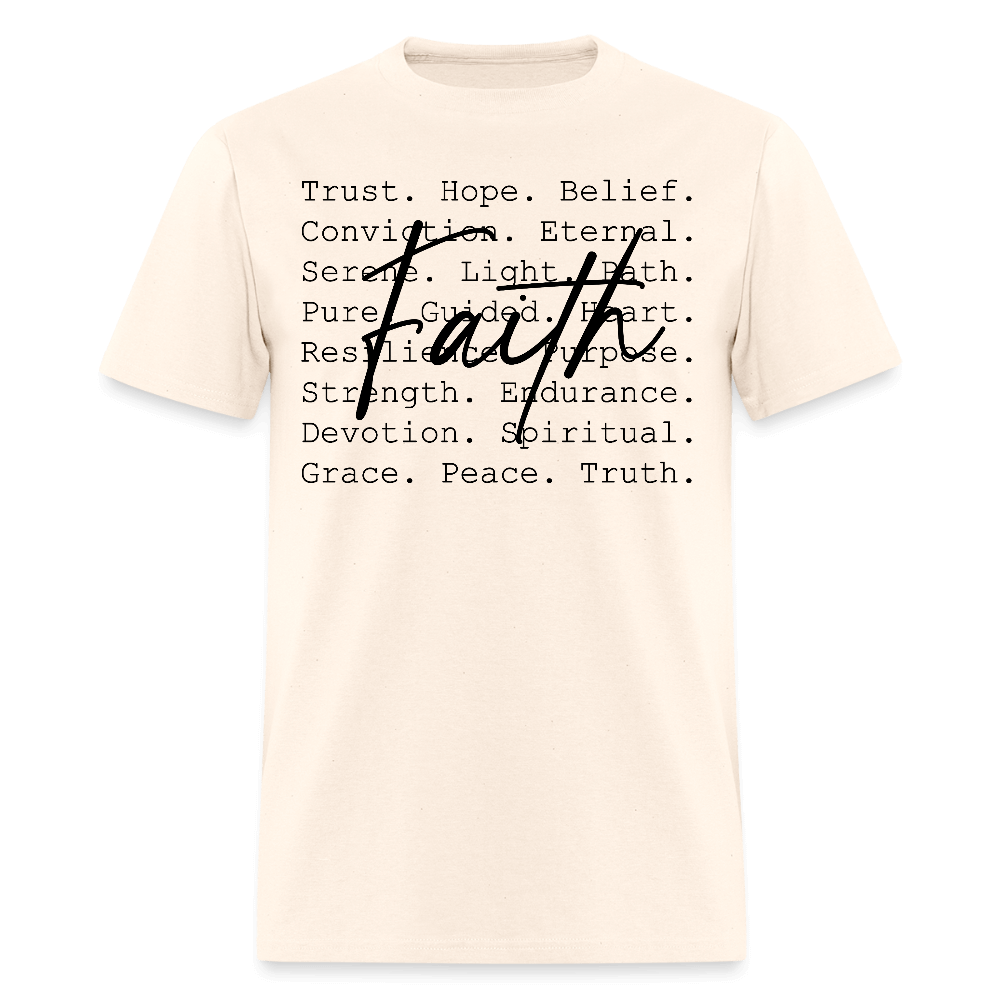 Faith Word Art Inspirational T-Shirt - natural