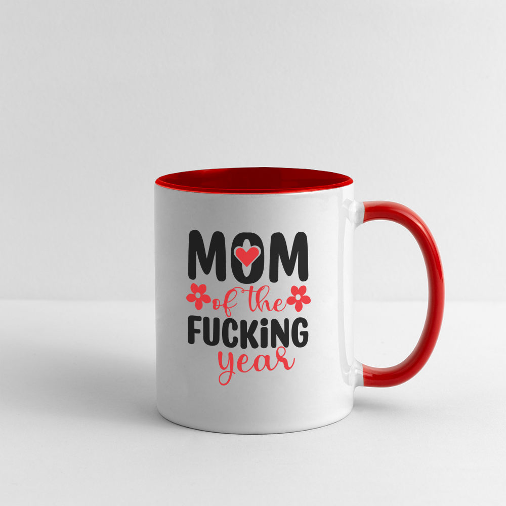 Mom of the Fucking Year Coffee Mug Color: white/black