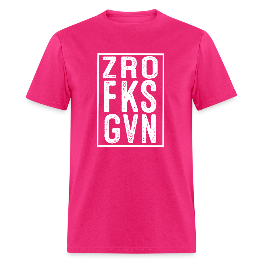 ZRO FKS GVN (Zero Fucks Given) T-Shirt - fuchsia
