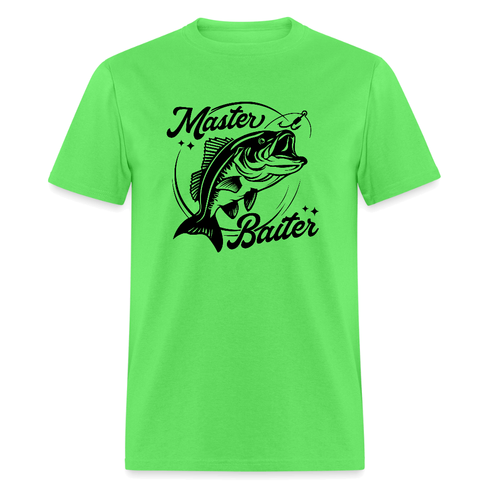 Master Baiter T-Shirt with Fish & Hook Funny Design - kiwi