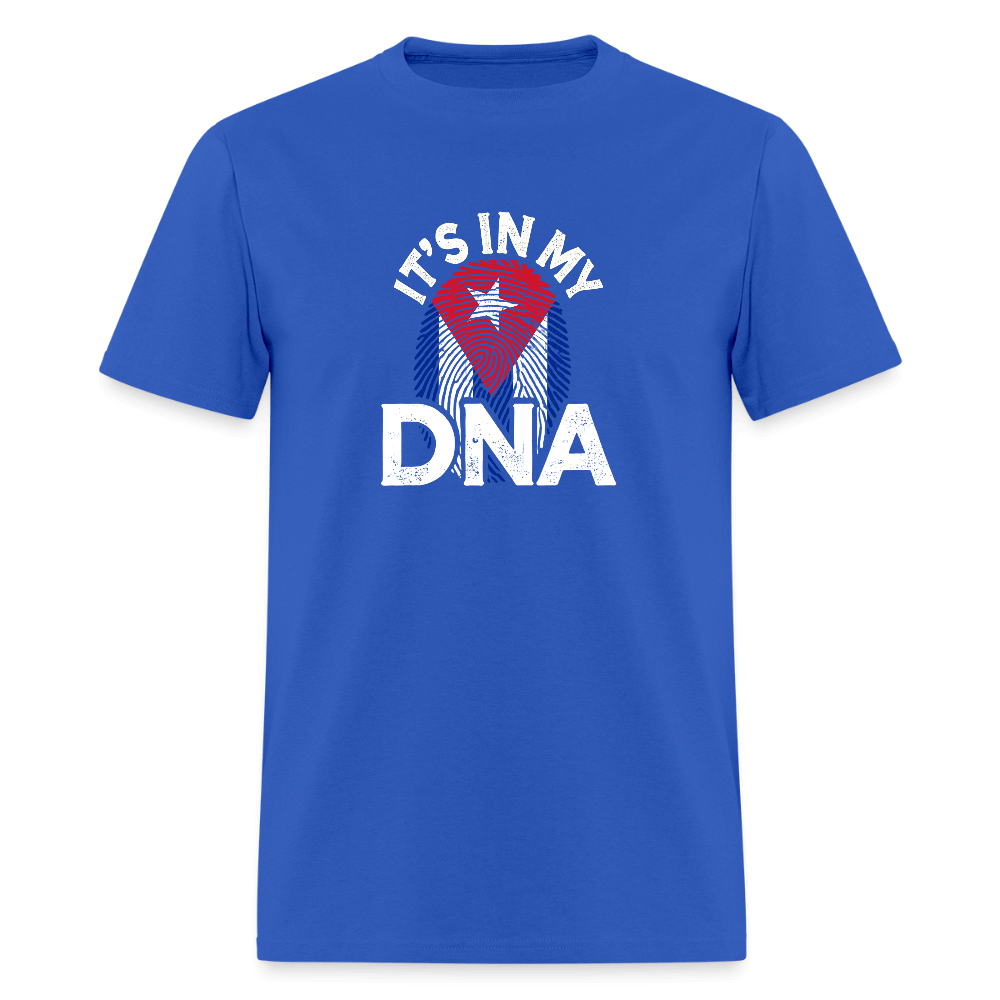 Cuba DNA Flag T-Shirt – Cuban Pride Tee Color: royal blue