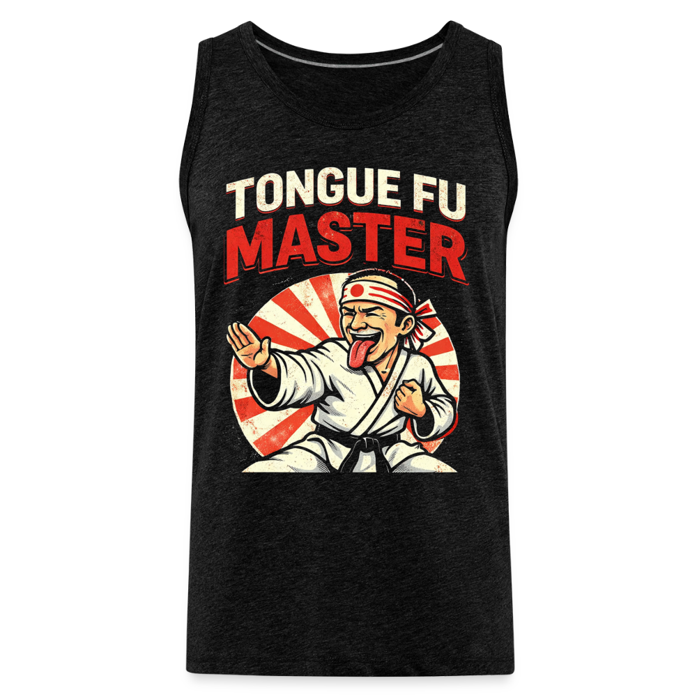 Tongue FU Master Tank Top Color: Charcoal Grey