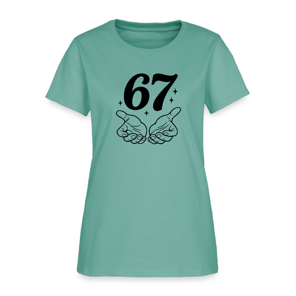 Six Seven 67 Hand Gesture Women's T-Shirt - aquatic
