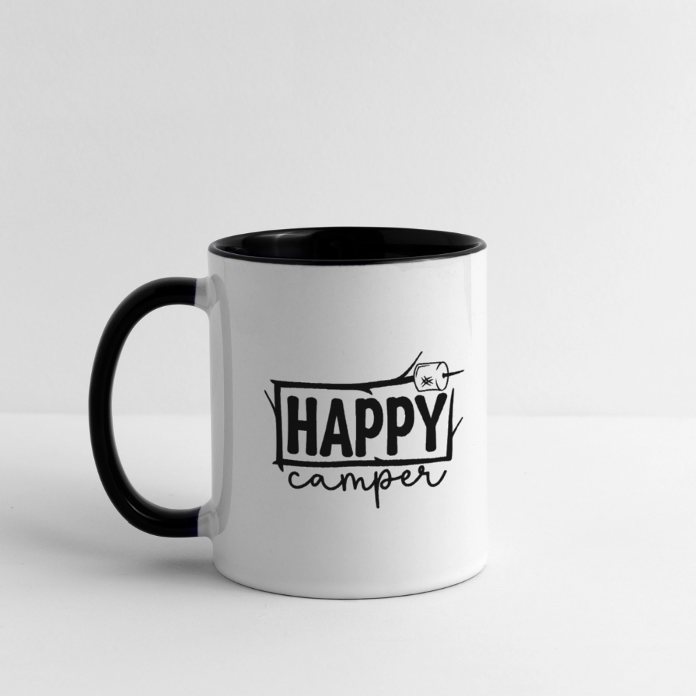 Happy Camper Coffee Mug – Funny Outdoor Toilet Paper Humor Color: white/black