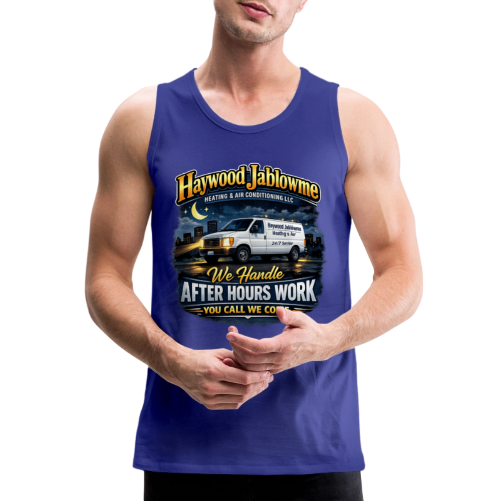 Haywood Jablowme Funny HVAC Tank Top Color: Royal Blue