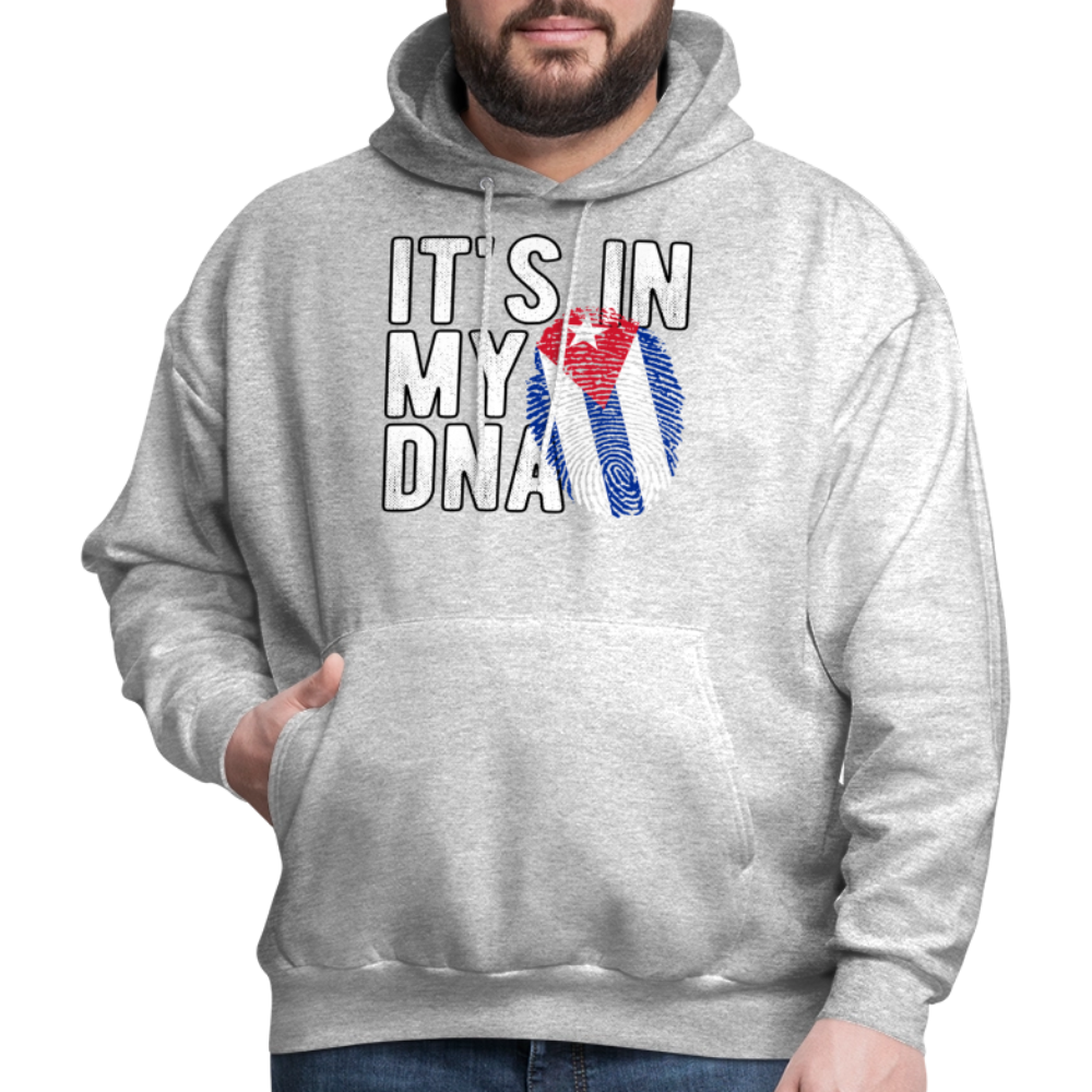 Cuban DNA Hoodie – Fingerprint Flag Design - heather gray