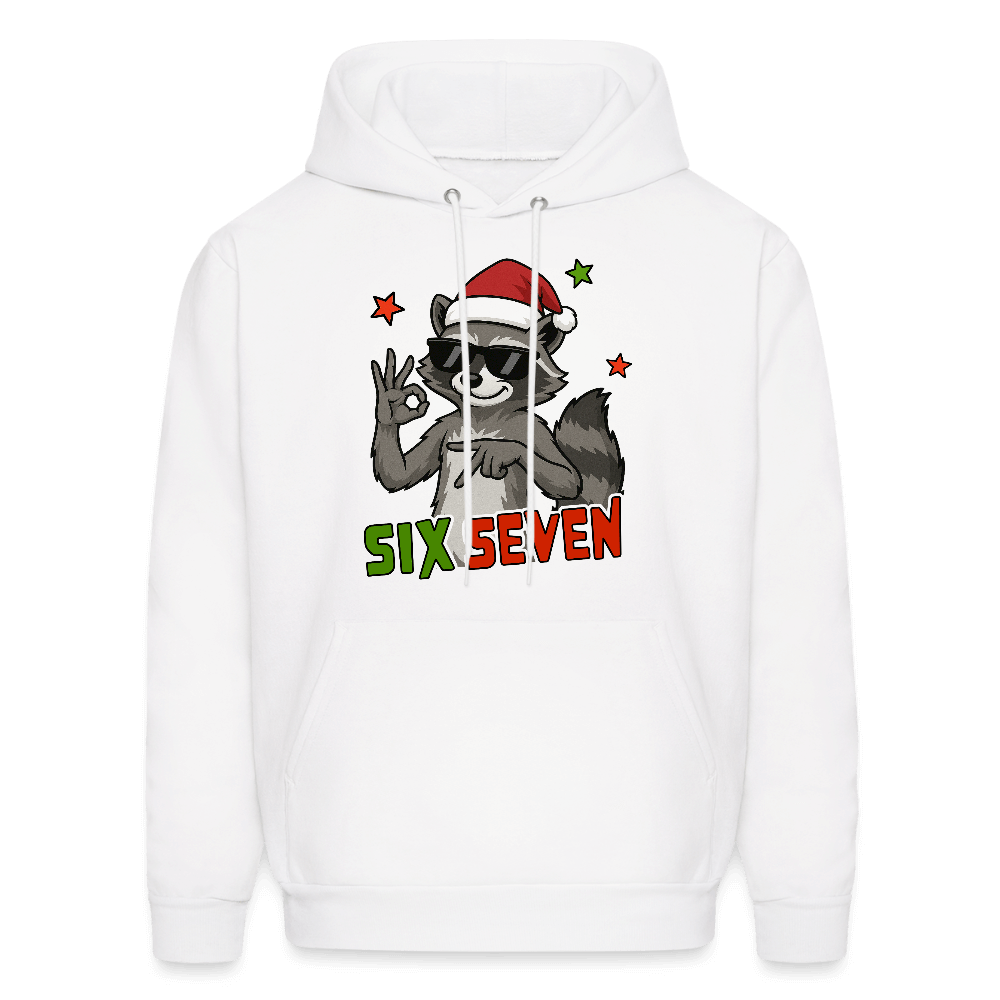 Six Seven 67 Raccoon Christmas Hoodie Color: white
