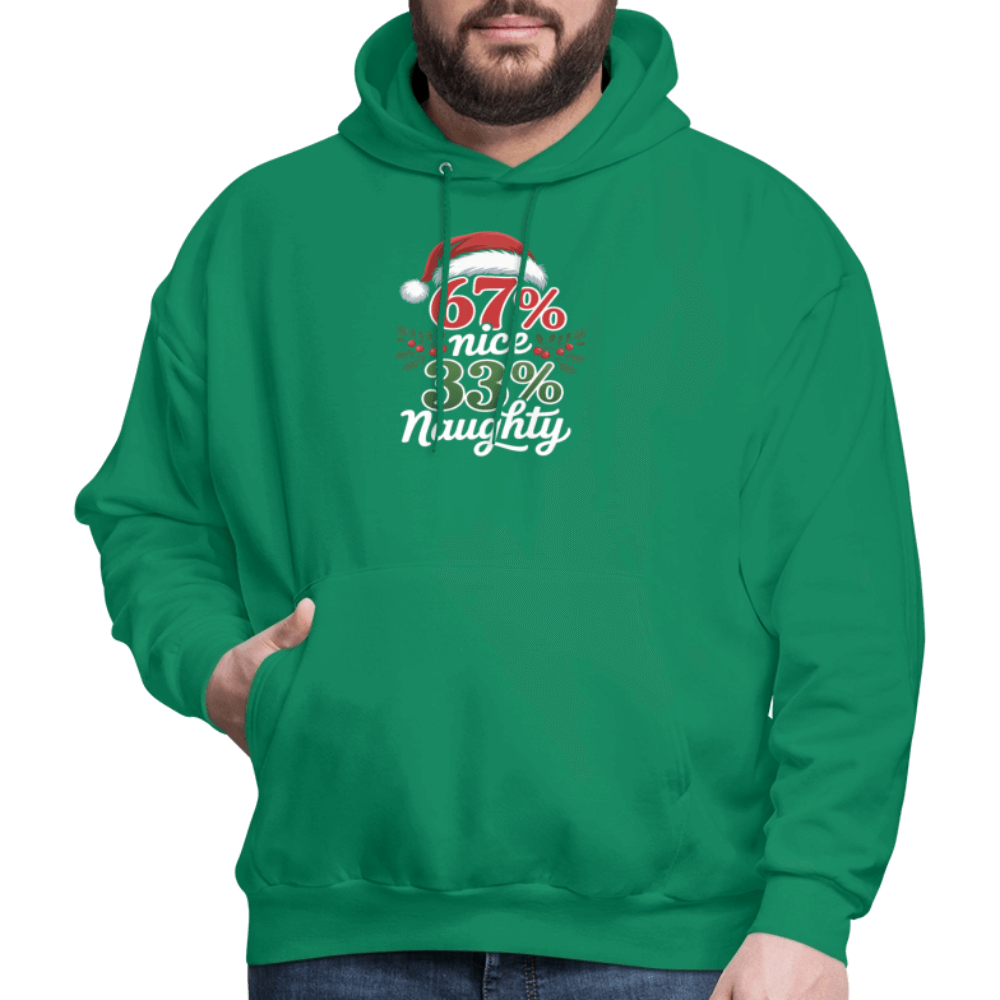 Six Seven 67% Nice 33% Naughty (Christmas) Hoodie Color: forest green
