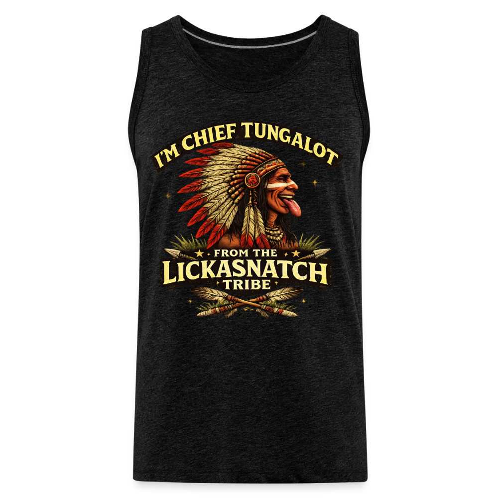 Chief Tungalot Lickasnatch Tribe Funny Tank Top Color: Royal Blue