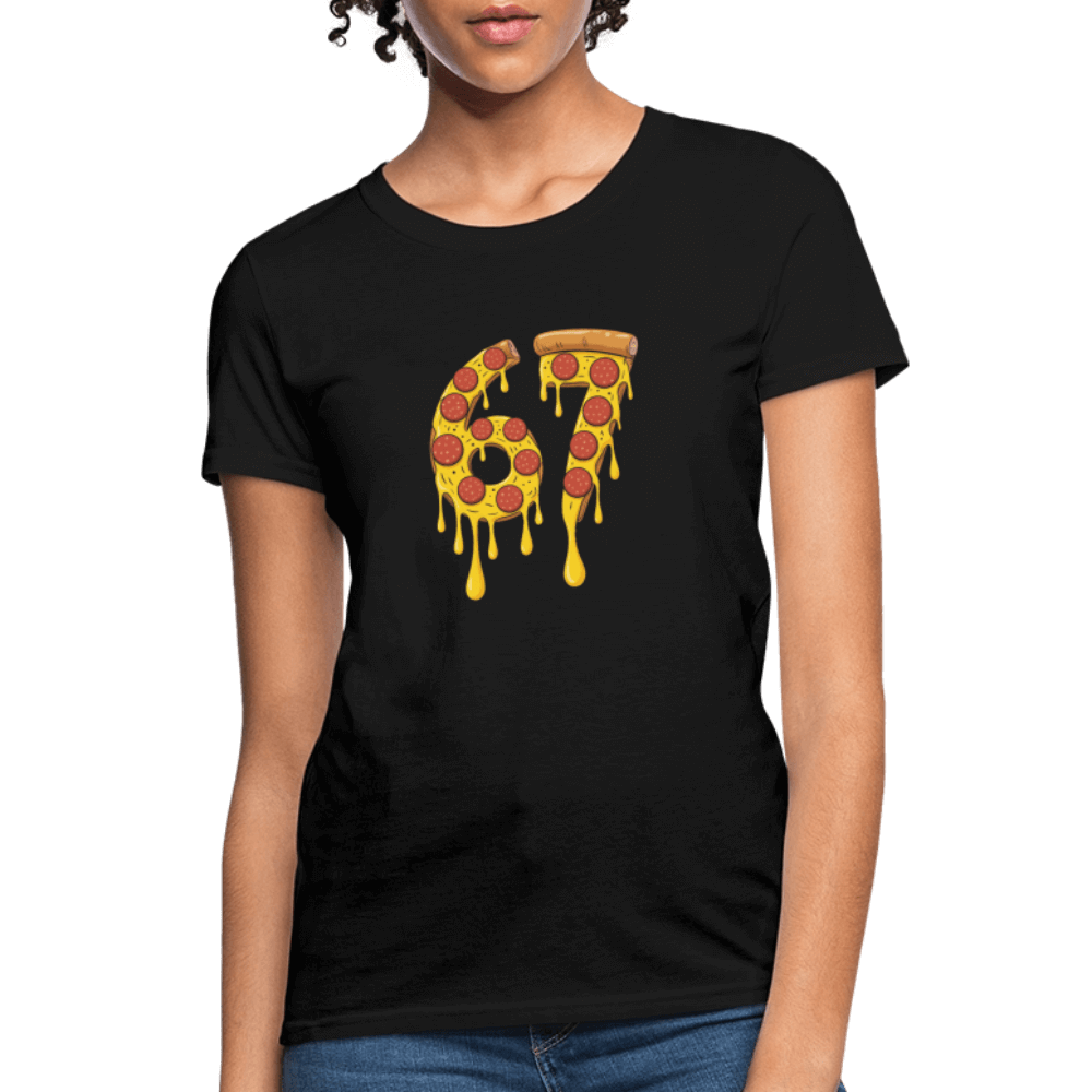 Six Seven 67 Pizza Women's T-Shirt Color: black