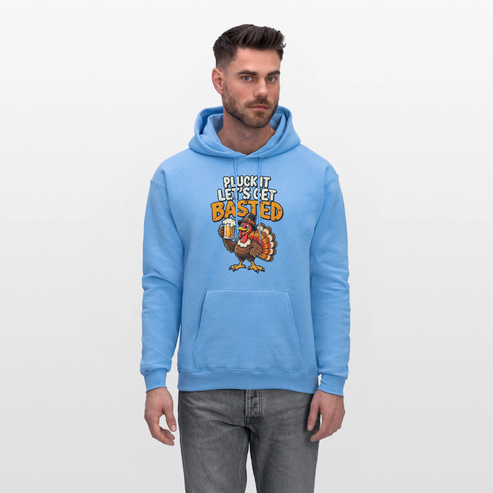 Pluck It Let’s Get Basted Hoodie - carolina blue
