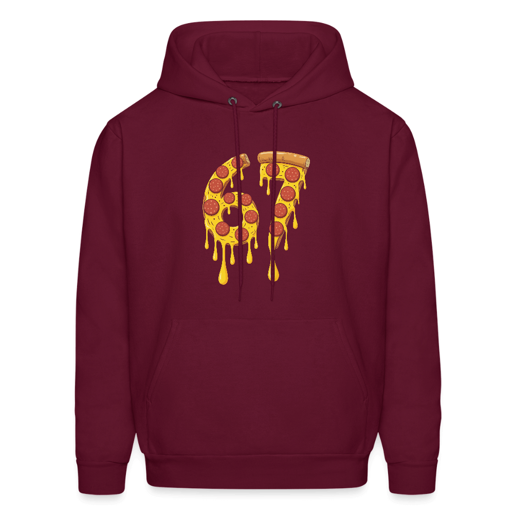 Six Seven 67 Pizza Hoodie Color: burgundy