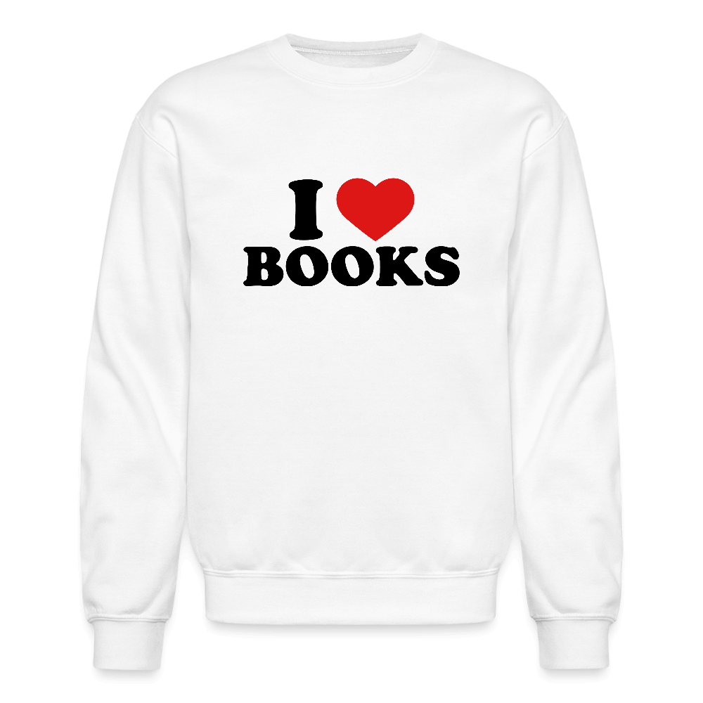 I Love Books Sweatshirt Color: white