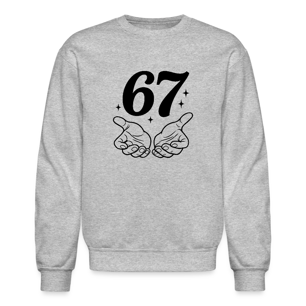 Six Seven 67 Hand Gesture Sweatshirt - heather gray