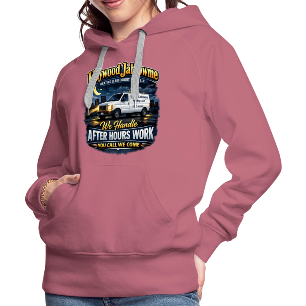 Haywood Jablowme Funny Women’s HVAC Hoodie Color: Mauve