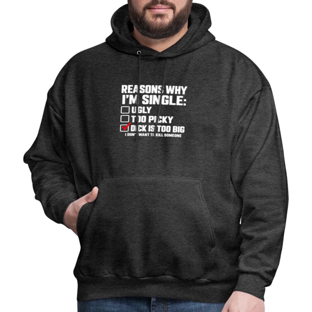 Reasons Why I'm Single Funny Adult Humor Hoodie – Dirty Joke Graphic Hoodie Color: Denim Blue