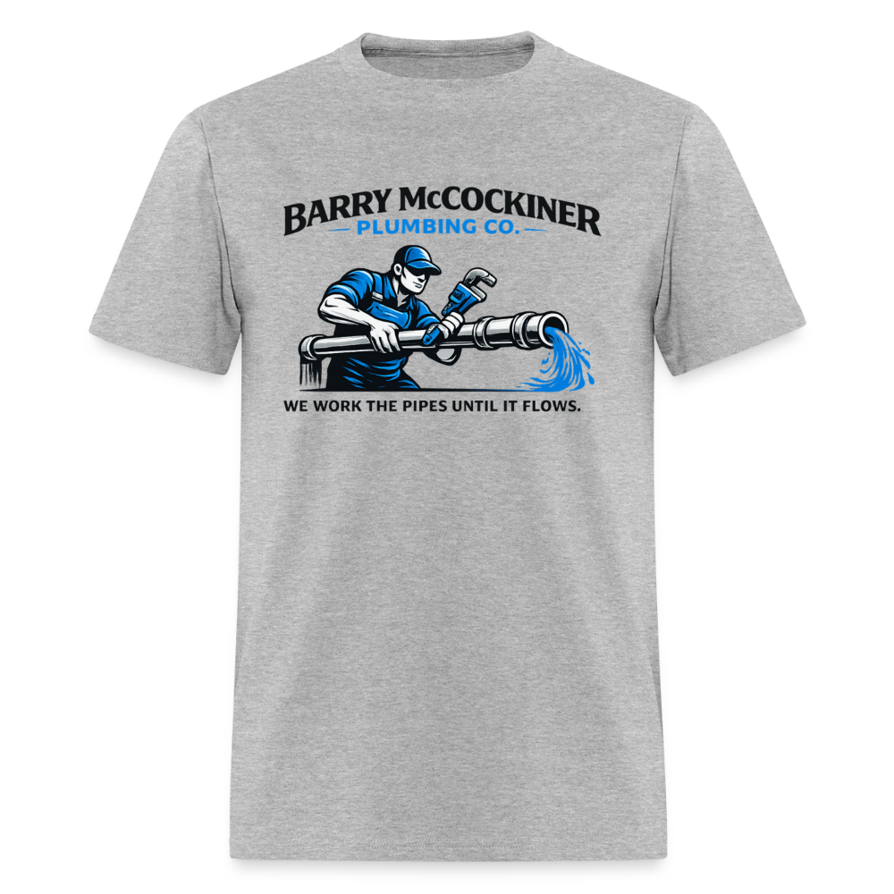 Barry McCockiner Plumbing Funny T-Shirt - heather gray