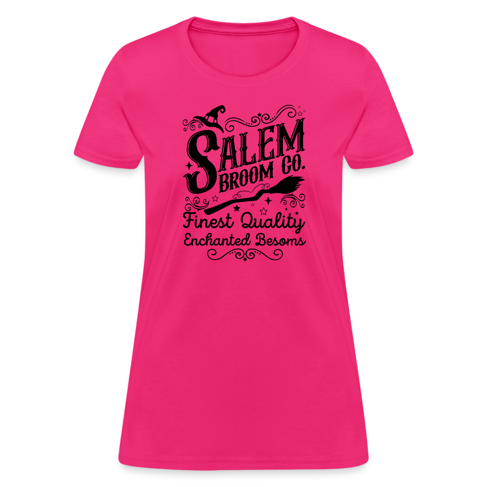 Salem Broom Co. Finest Quality Enchanted Besoms Women's T-Shirt (Halloween) - fuchsia