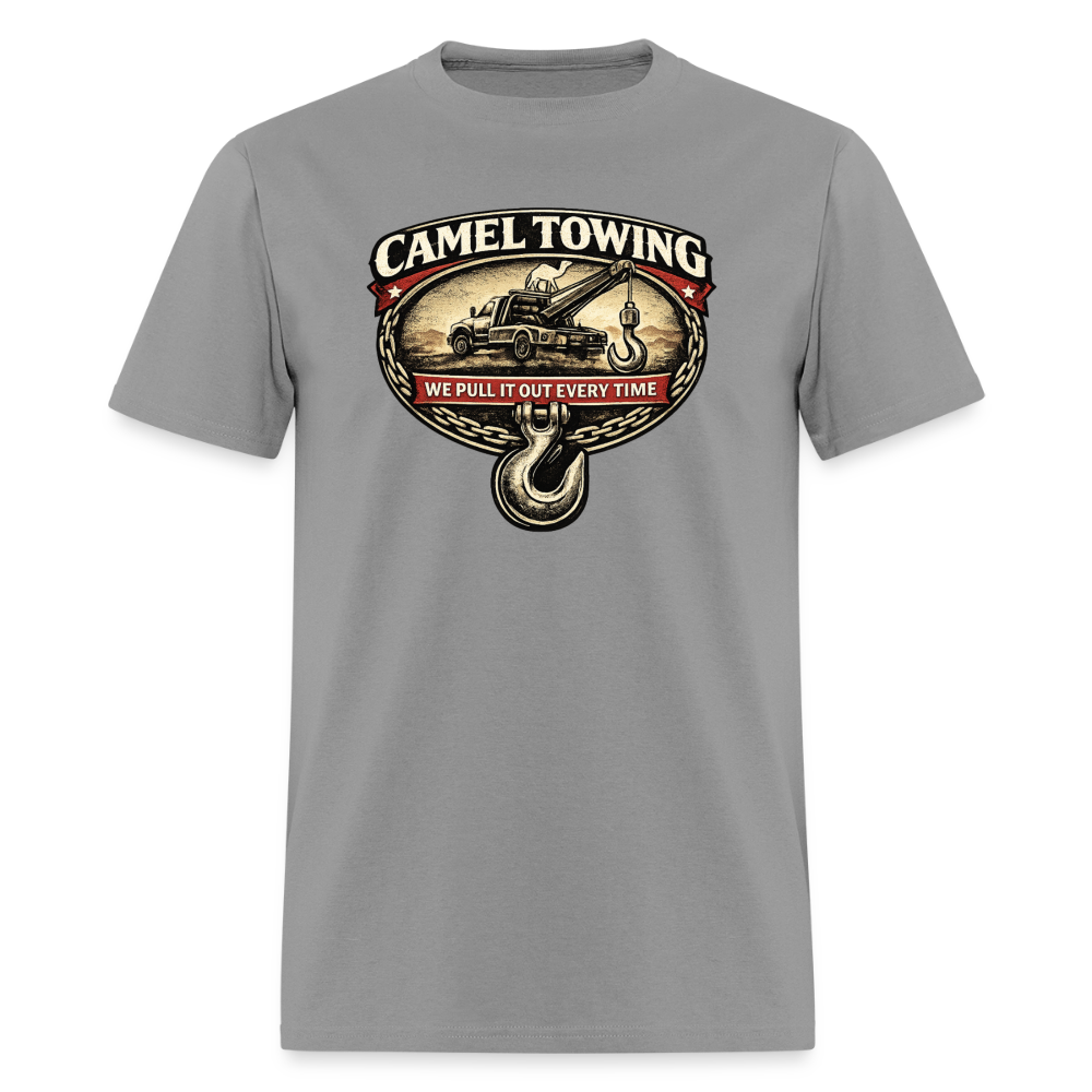 Camel Towing Funny Adult Humor T-Shirt Color: Rock