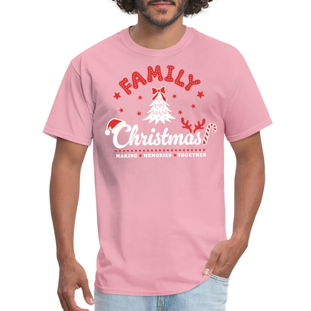 Family Christmas Making Memories Together T-Shirt - pink