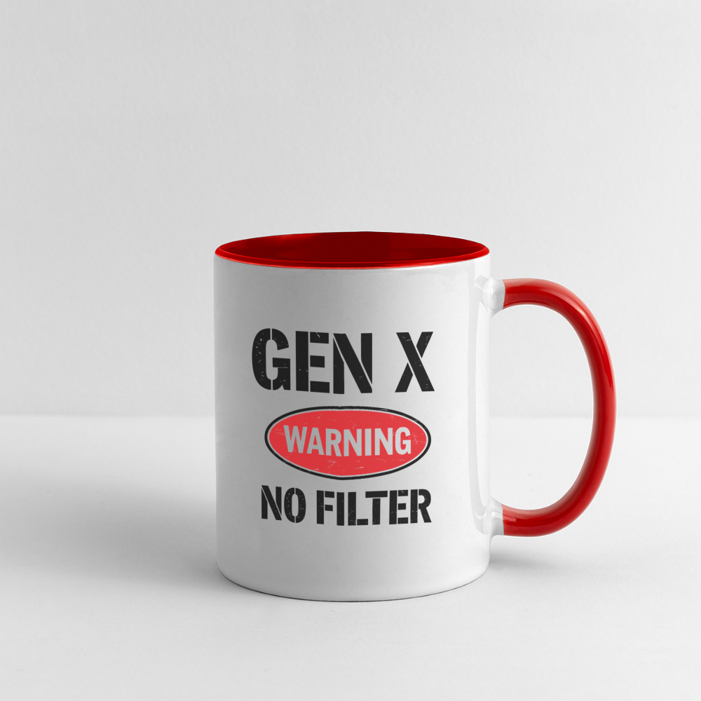 GEN-X Warning No Filter Coffee Mug Color: white/black