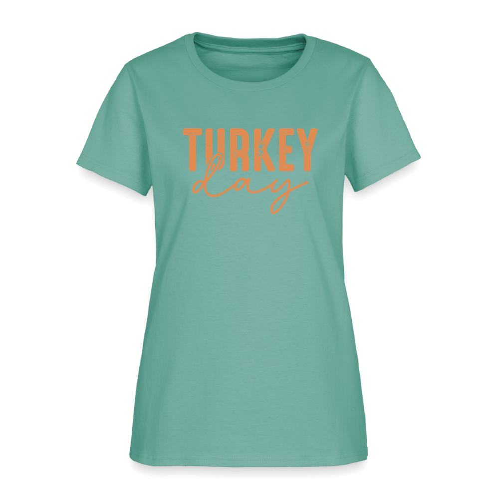 Turkey Day (Thanksgiving) Women's T-Shirt Color: aquatic