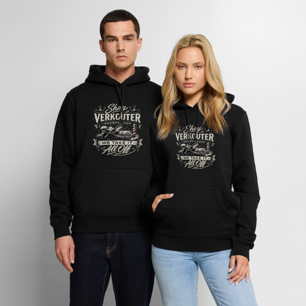 Shay Verkouter Barber Shop Funny Adult Humor Hoodie Color: Black
