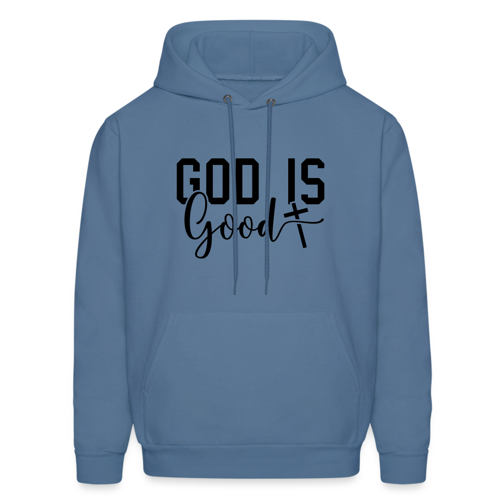 God is Good Hoodie Color: denim blue