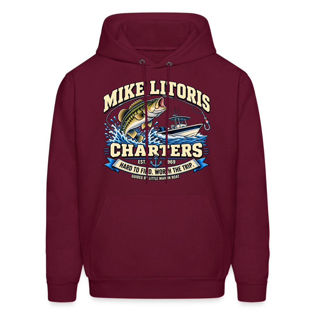 Mike Litoris Fishing Charters Hoodie Color: Burgundy
