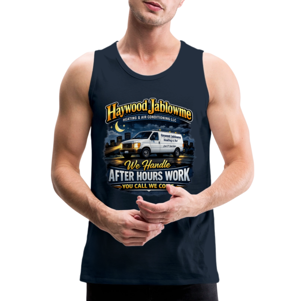 Haywood Jablowme Funny HVAC Tank Top Color: Deep Navy