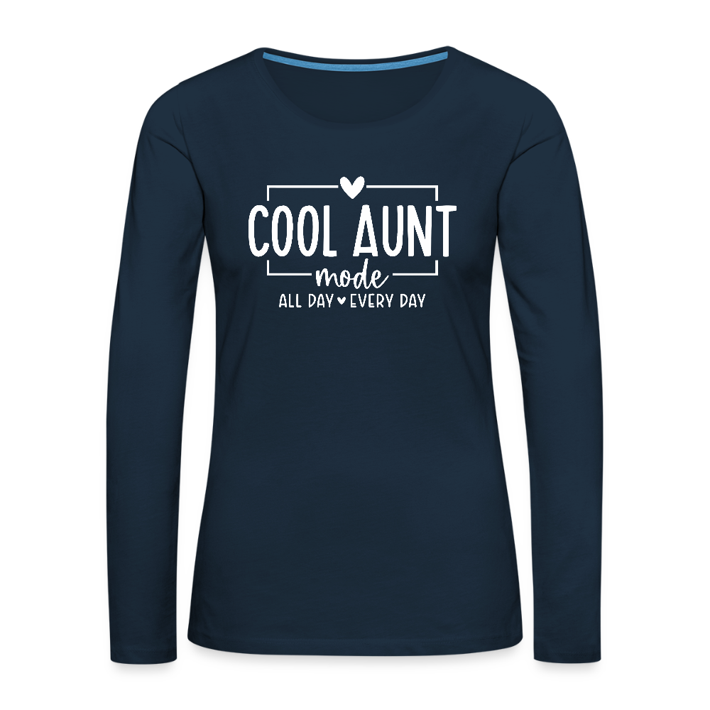 Cool Aunt Mode Women's Premium Long Sleeve T-Shirt - deep navy