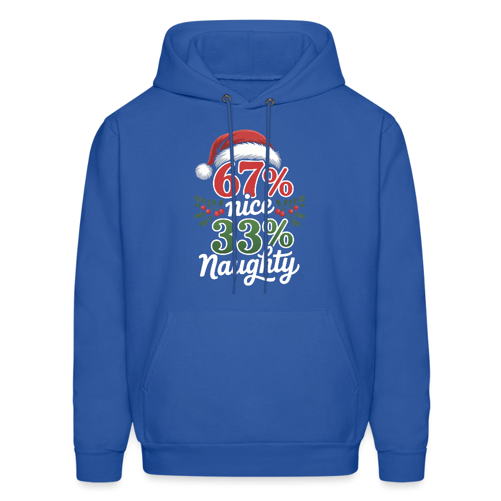 Six Seven 67% Nice 33% Naughty (Christmas) Hoodie Color: royal blue