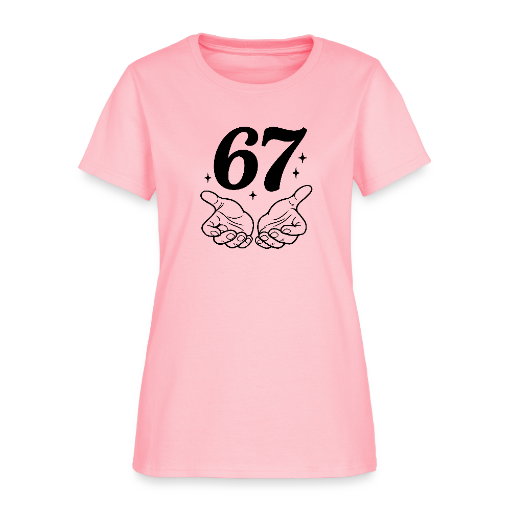 Six Seven 67 Hand Gesture Women's T-Shirt - pink