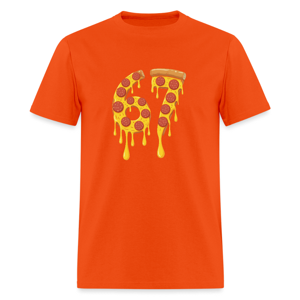 Six Seven 67 Pizza T-Shirt Color: orange
