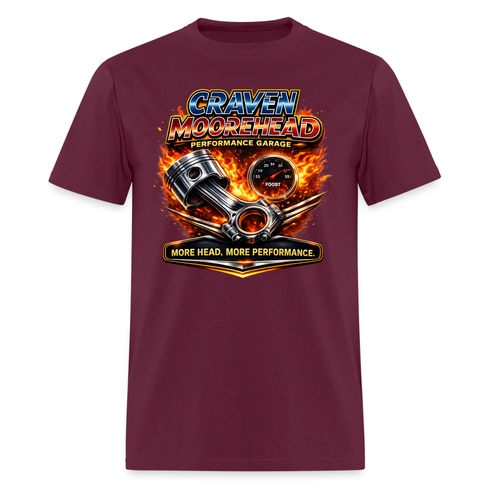Craven Moorehead Performance Garage T-Shirt Color: burgundy