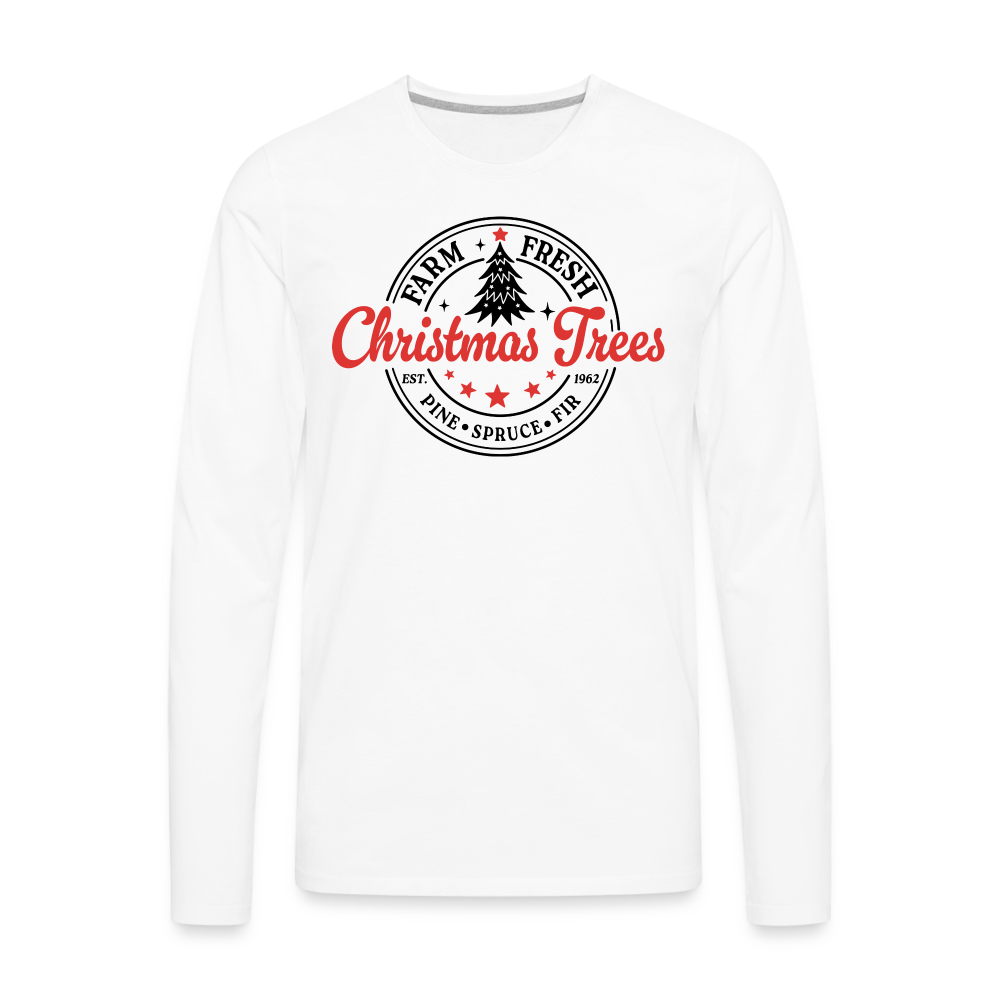 Farm Fresh Christmas Trees Men's Premium Long Sleeve T-Shirt - white