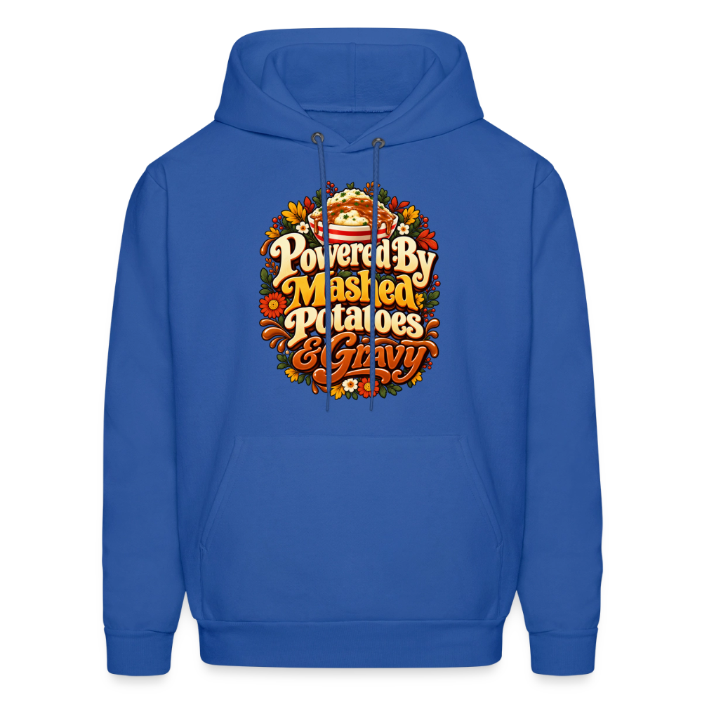 Powered by Mashed Potatoes & Gravy – Fall Floral Hoodie - royal blue