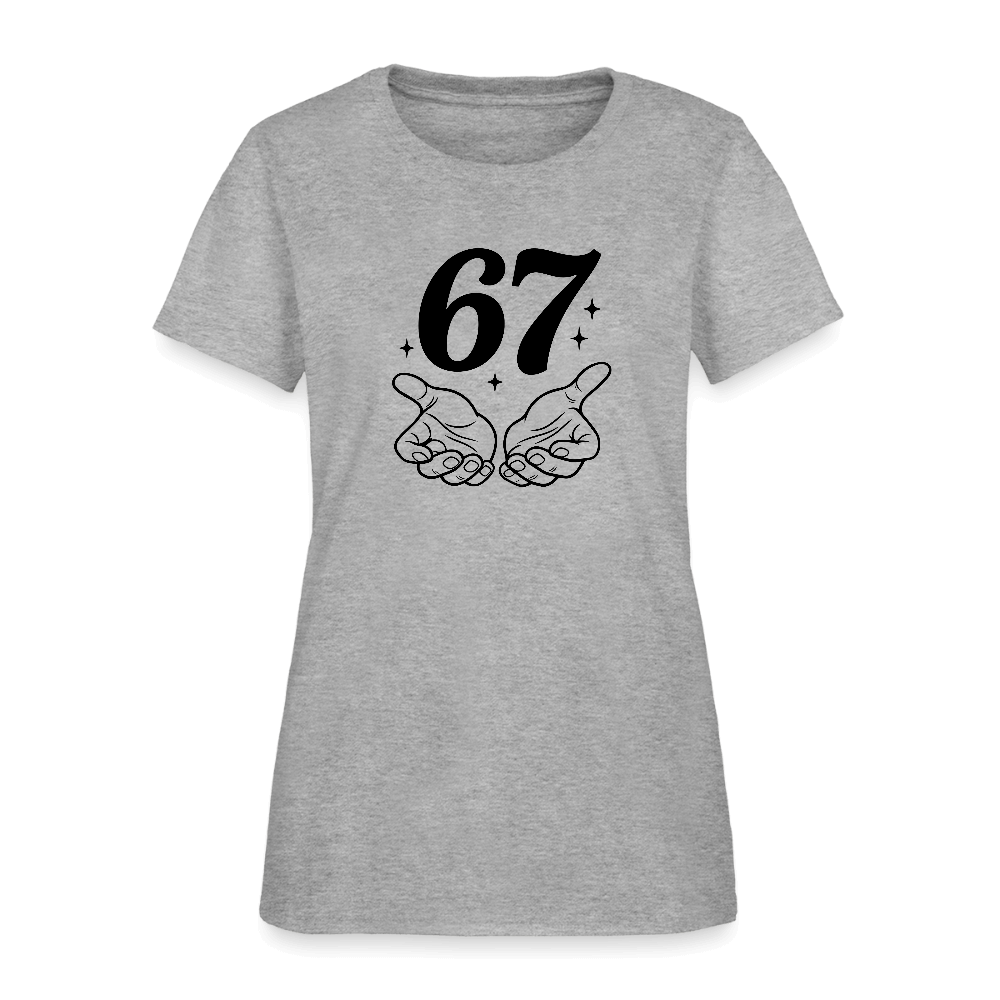 Six Seven 67 Hand Gesture Women's T-Shirt Color: pink