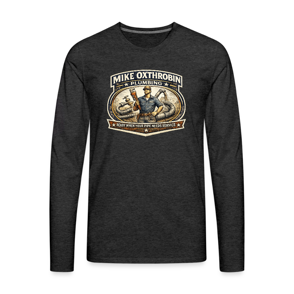 Mike Oxthrobin Plumbing Long Sleeve Funny Humor Shirt Color: white