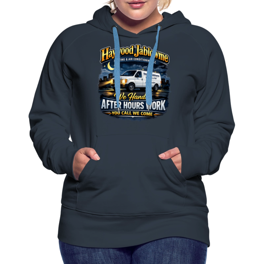 Haywood Jablowme Funny Women’s HVAC Hoodie Color: White